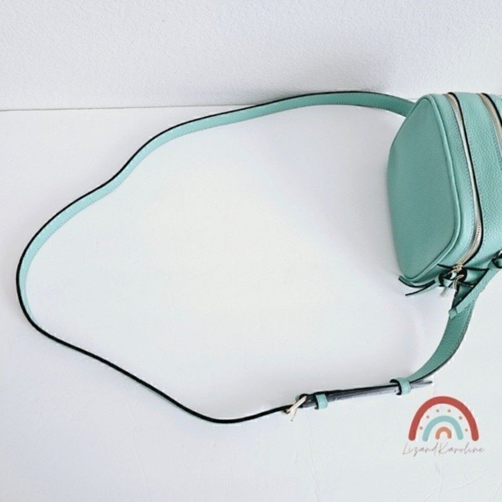 New! Kate Spade Pyper Mulberry Street Leather Aqua Bloom Camera Crossbody Bag - Picture 9 of 16